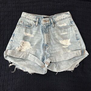Aeropostale Light Blue Distressed Jean Shorts